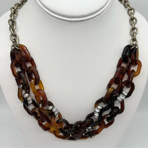 J. Crew Jeweled 2-Strand Tortoise Link Necklace